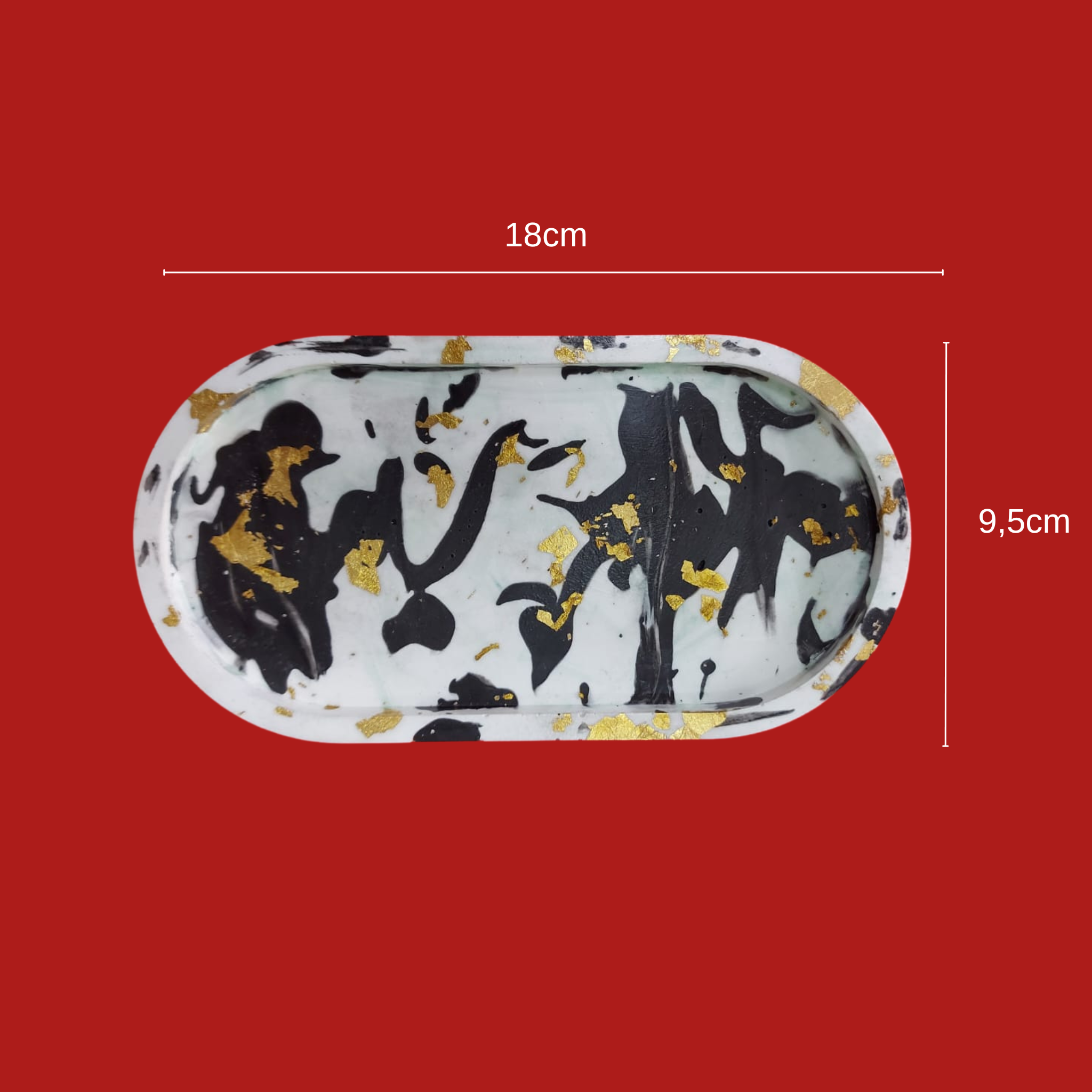 Porta velas ovalado negro