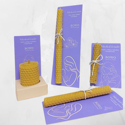 Vela con etiqueta día de la madre