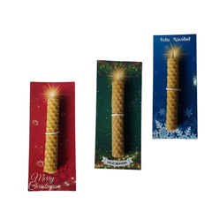 Velas de cera de abeja pequeña (Etiqueta navideña)